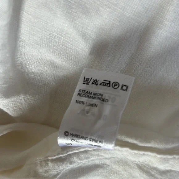 Marks & Spencers White Linen Long Shirt - 10 (M) - Picture 7 of 7